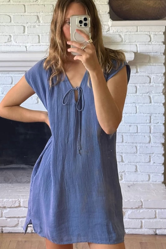 The Tie Front V-Neck Mini Dress